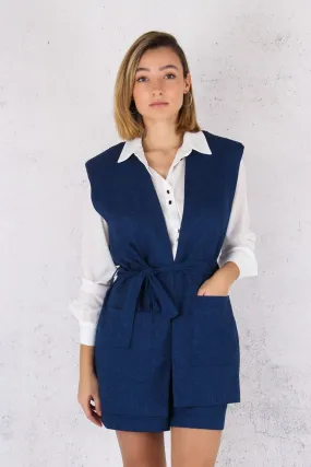 Gilet Cinturato Chambry Navy Blu