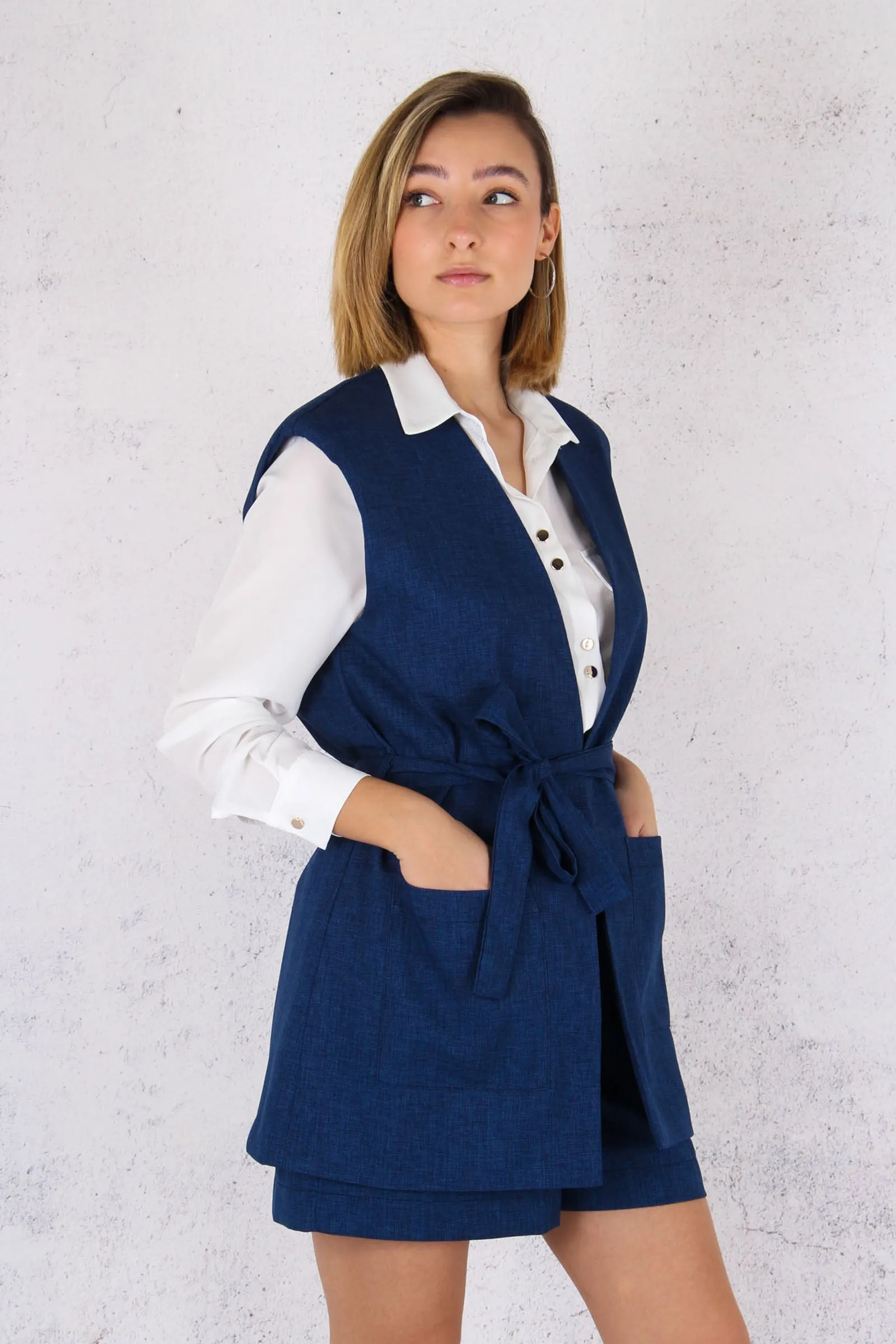 Gilet Cinturato Chambry Navy Blu