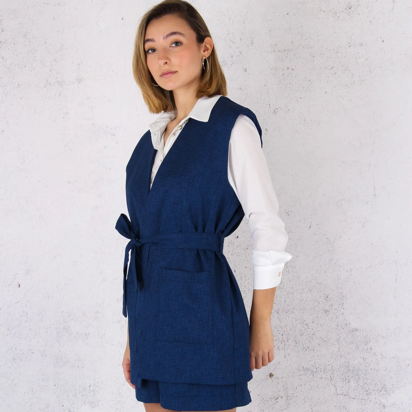 Gilet Cinturato Chambry Navy Blu