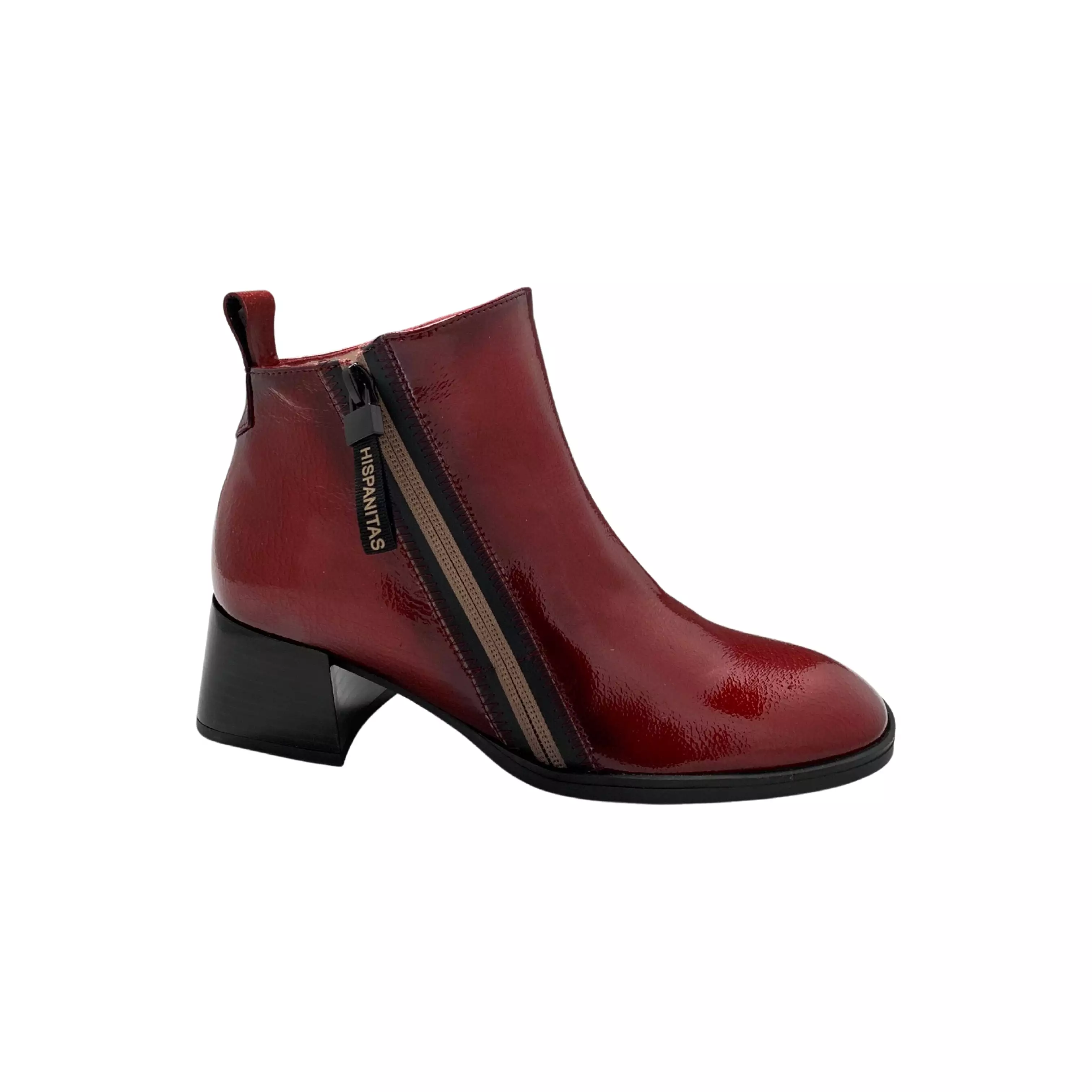 HI222345 Red Patent Low Heel Bootie