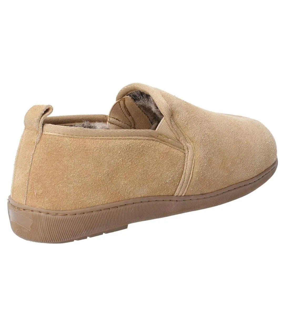 Hush Puppies Mens Arnold Slip On Leather Slipper (Tan) - UTFS6648