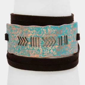 iLLASPARKZ Arrow Head Cut out Metal Suede Wrap Bracelet