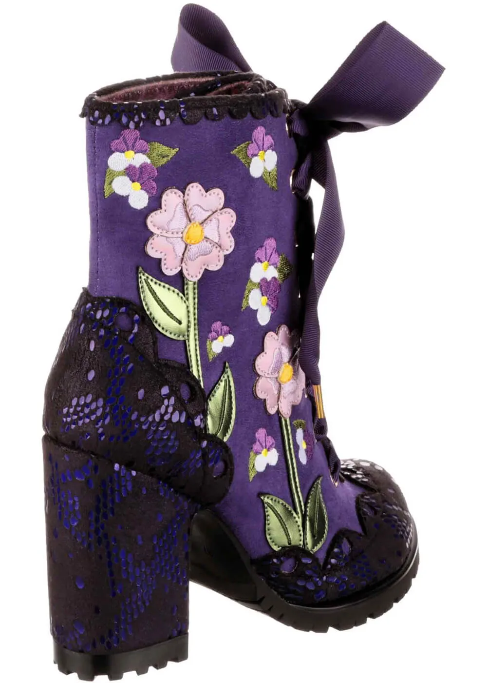 Irregular Choice Vibrant Voilets 60's Boots Navy