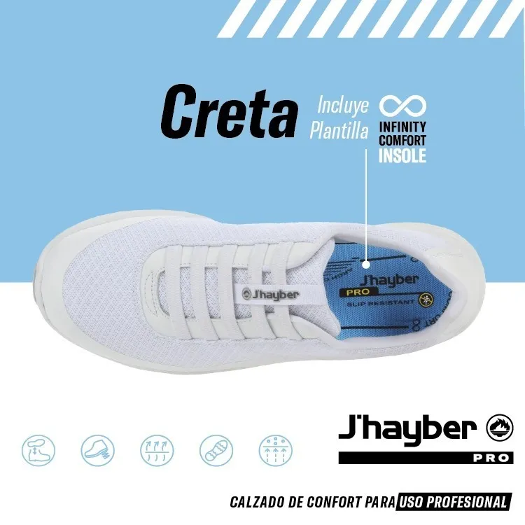 J'hayber Work Creta 80901 Scarpe Comfort per uso Professionale Slip On Bianco