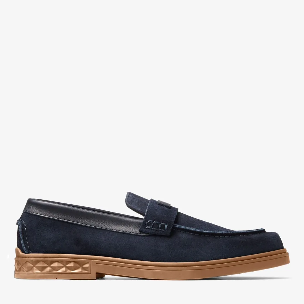 Josh Driver Navy Reverse Suede Driver Shoes