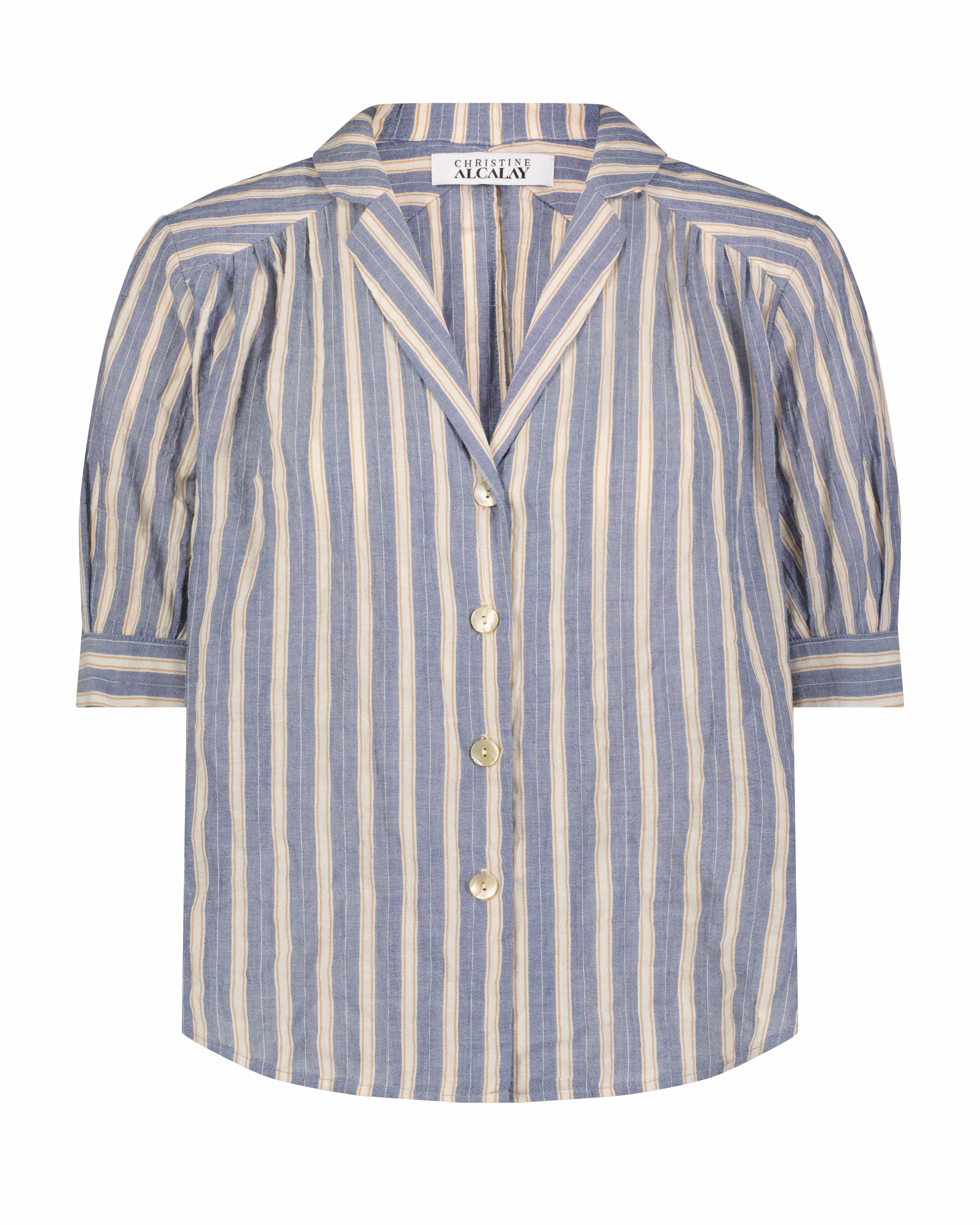 Katherine Blouse in Striped Cotton