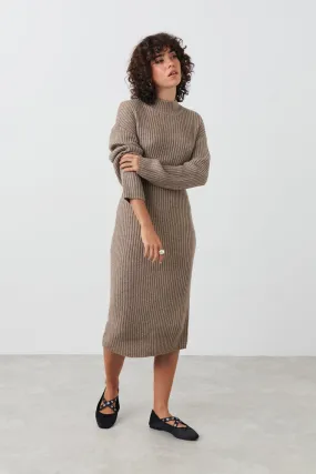 Knitted turtleneck dress