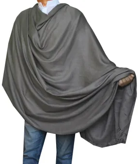 Large Prayer Shawl Pure Wool Wrap Mens Womens India Clothing (Grey)