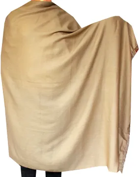 Large Pure Wool Prayer Shawl Indian Wrap Mens Winter Clothing (Brown)