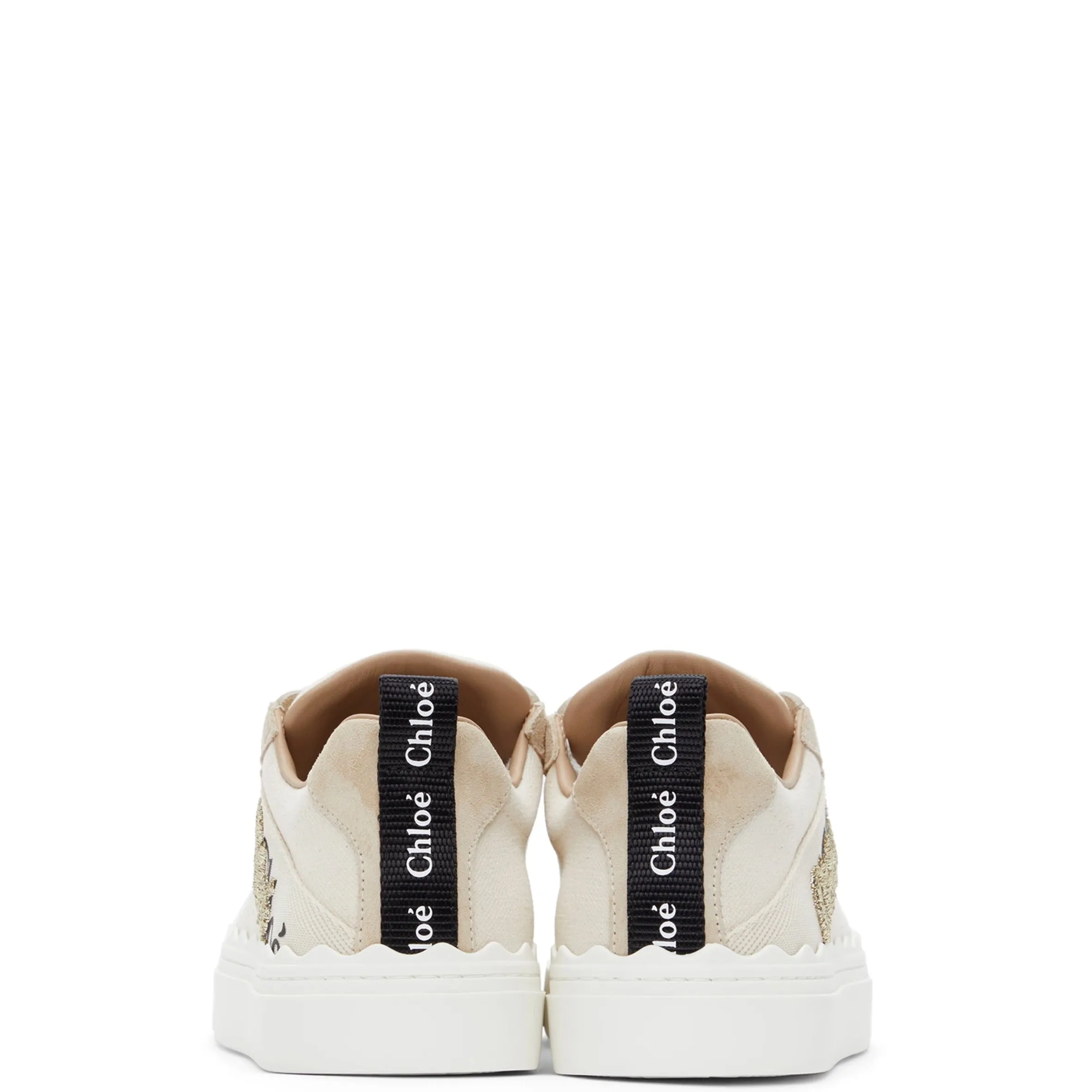 Lauren Embroidered Canvas Sneakers, White