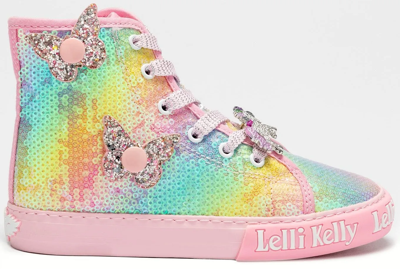 Lelli Kelly LK 1331 Unicorn Wings Rainbow Multi Sequin Ankle Boot Limited Edition