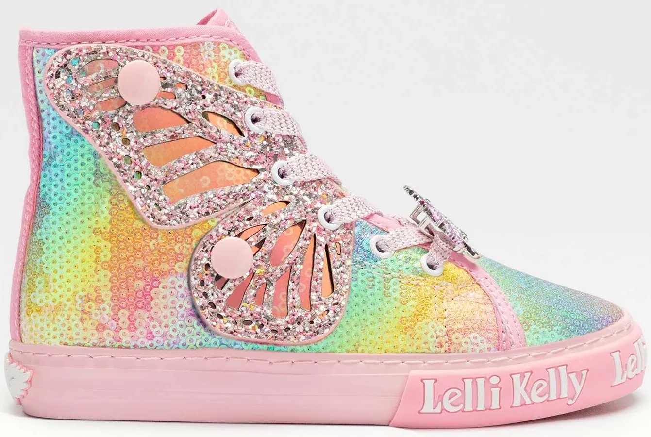 Lelli Kelly LK 1331 Unicorn Wings Rainbow Multi Sequin Ankle Boot Limited Edition