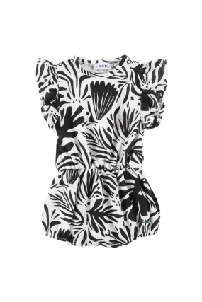 Loud Apparel Surf Floral Abstract Print Romper