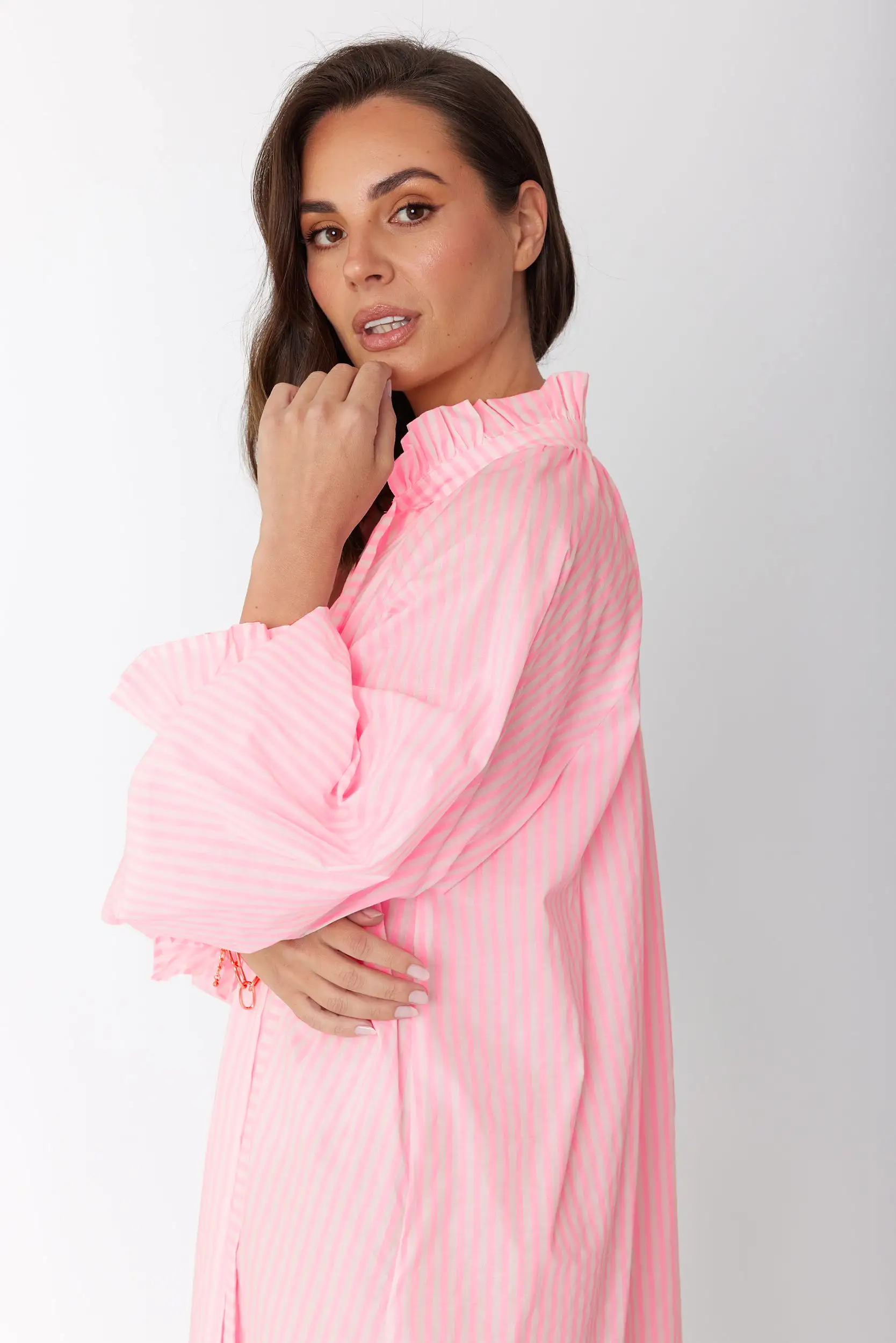 LYCIUM Dress Peach Stripe