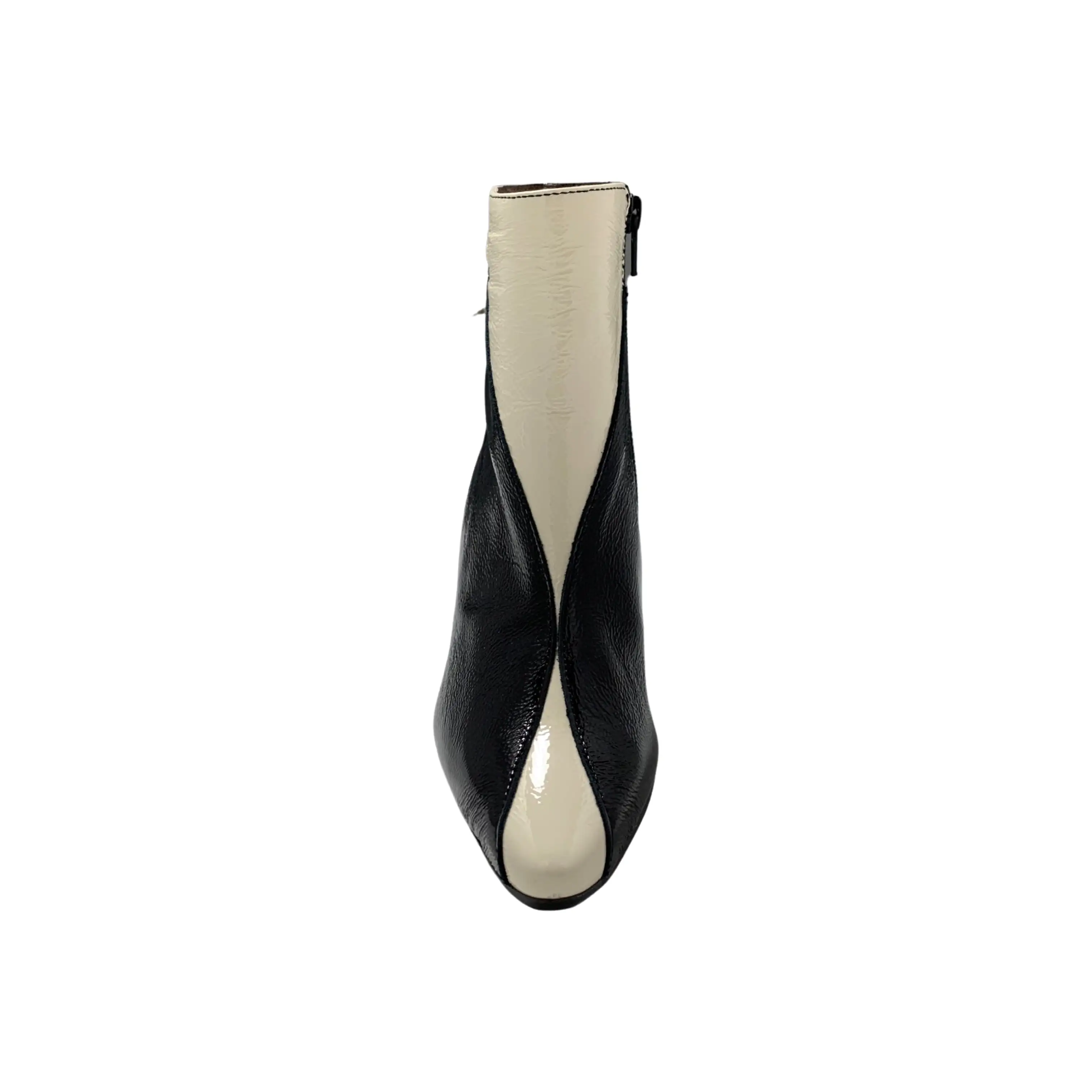 M4251 Black/White Leather Bootie