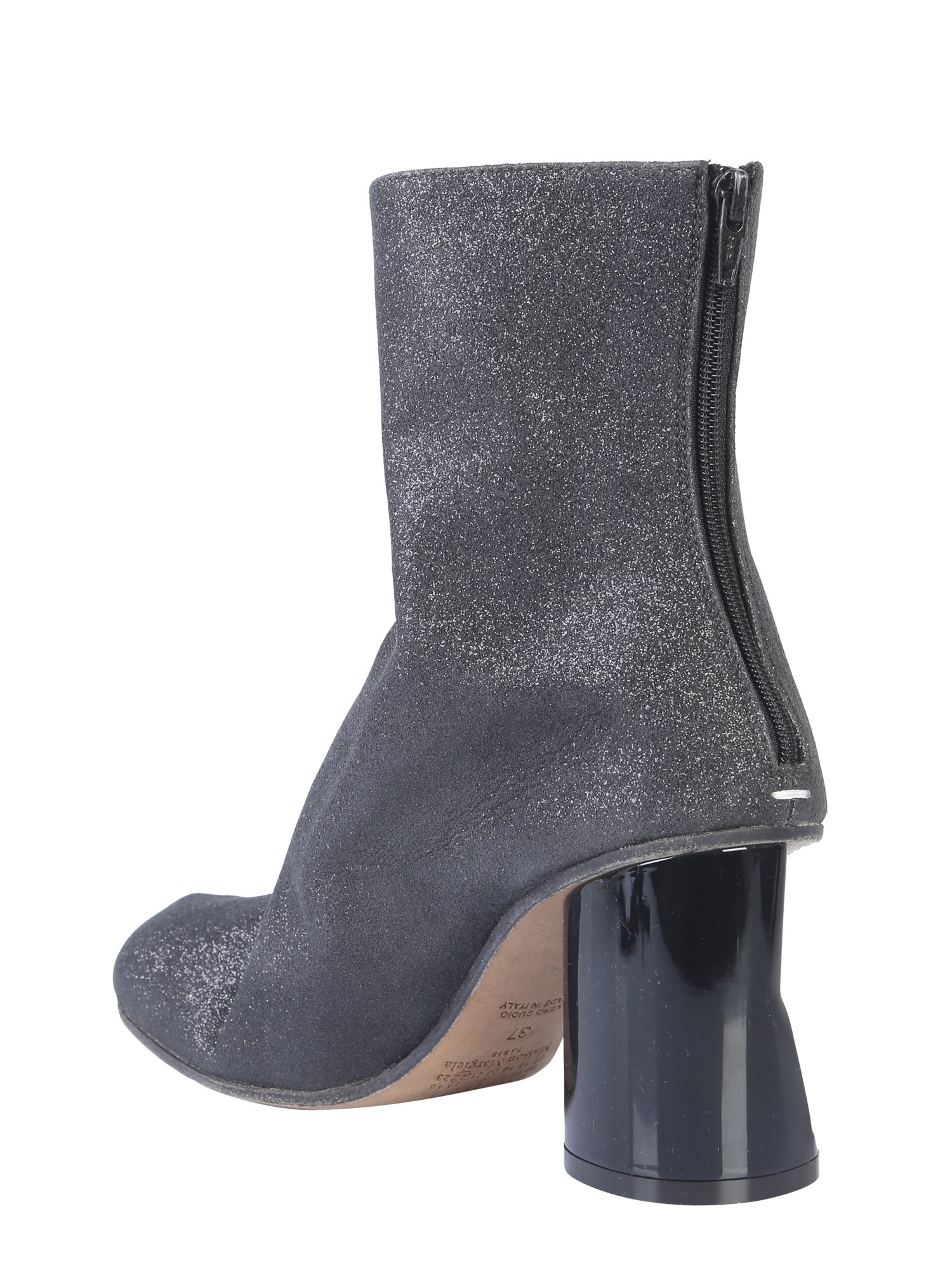 MAISON MARGIELA    GLITTER BOOT WITH CRUSHED HEEL