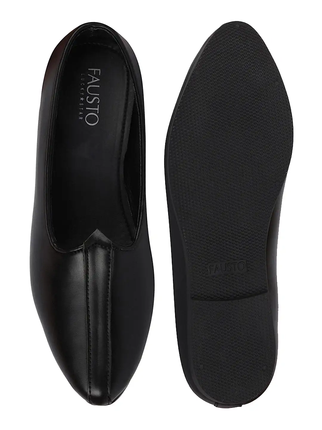 Men Ethnic Black Slip On Juttis and Mojaris