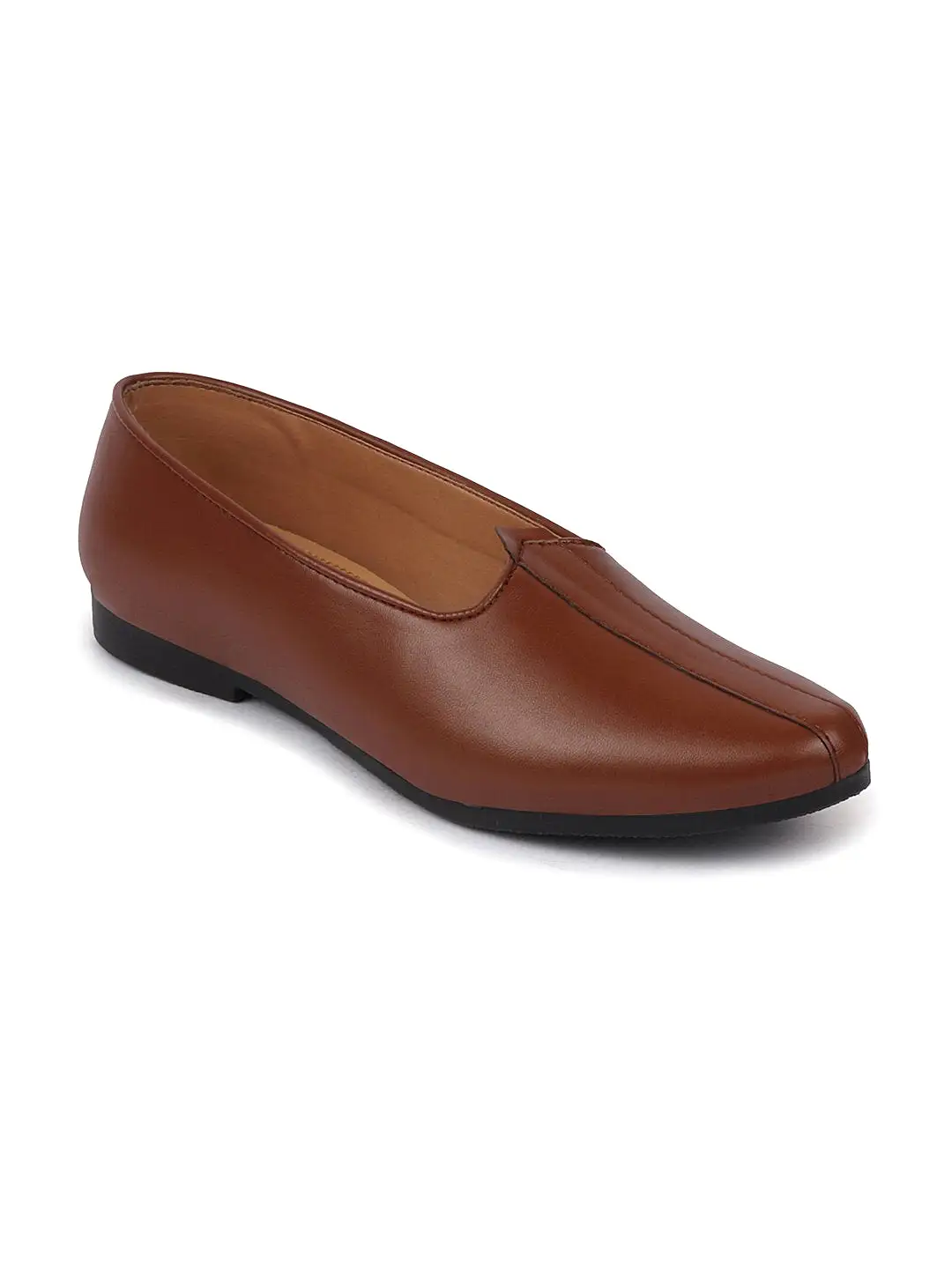 Men Ethnic Tan Slip On Juttis and Mojaris