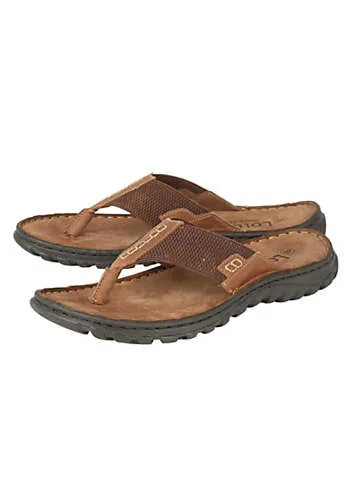 Mens Ainsley Tan Leather Sandals by Lotus | Look Again