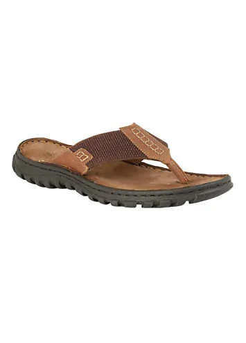 Mens Ainsley Tan Leather Sandals by Lotus | Look Again