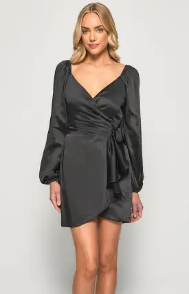 Mylie Wrap Satin Dress