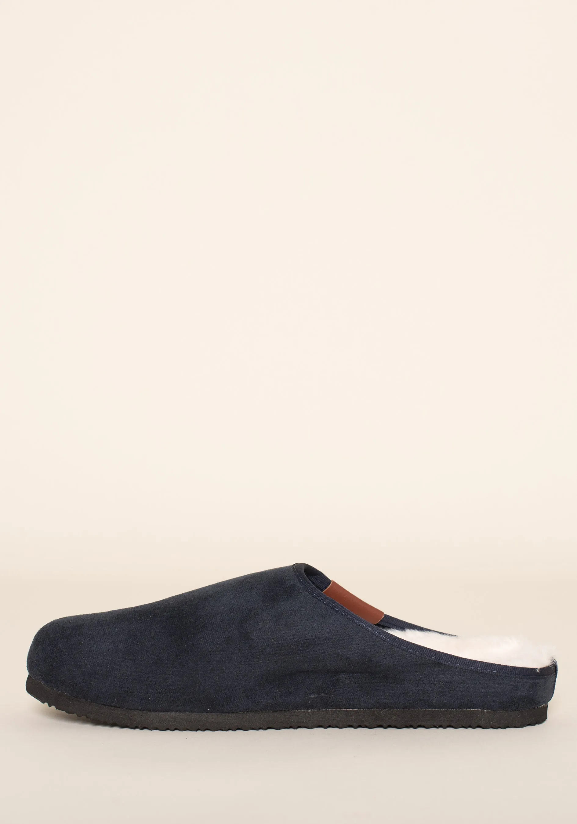 Navy Faux Suede Slipper