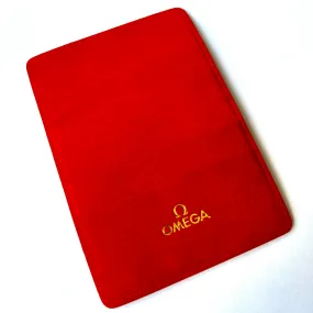 OMEGA Red Faux Suede Card Holder