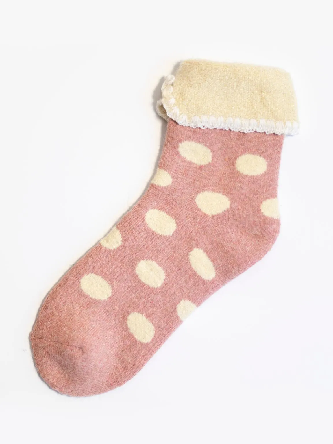 Pink Spotted Luxury Cosy Socks