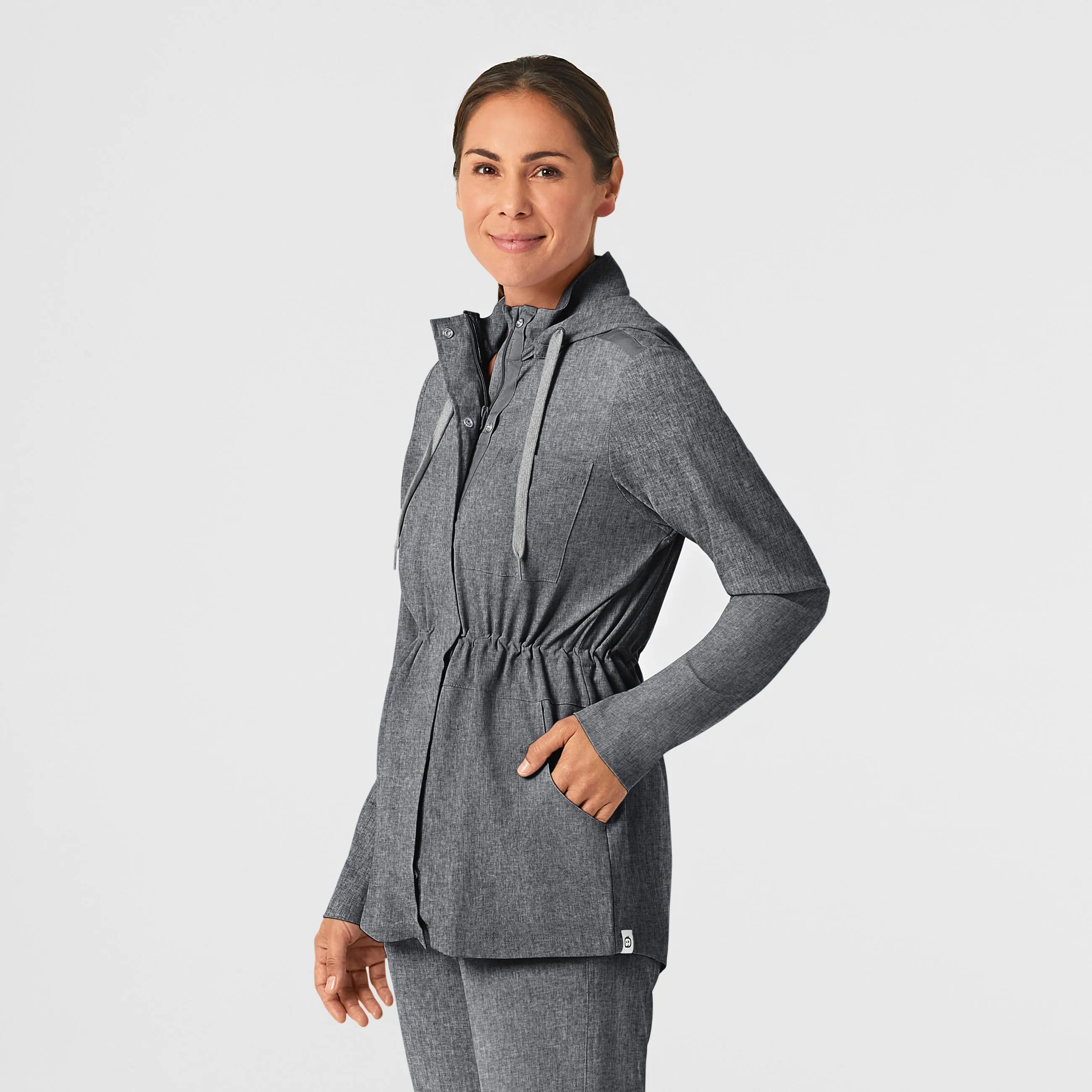 RENEW Women's Convertible Hood Fashion Jacket - Grey Heather