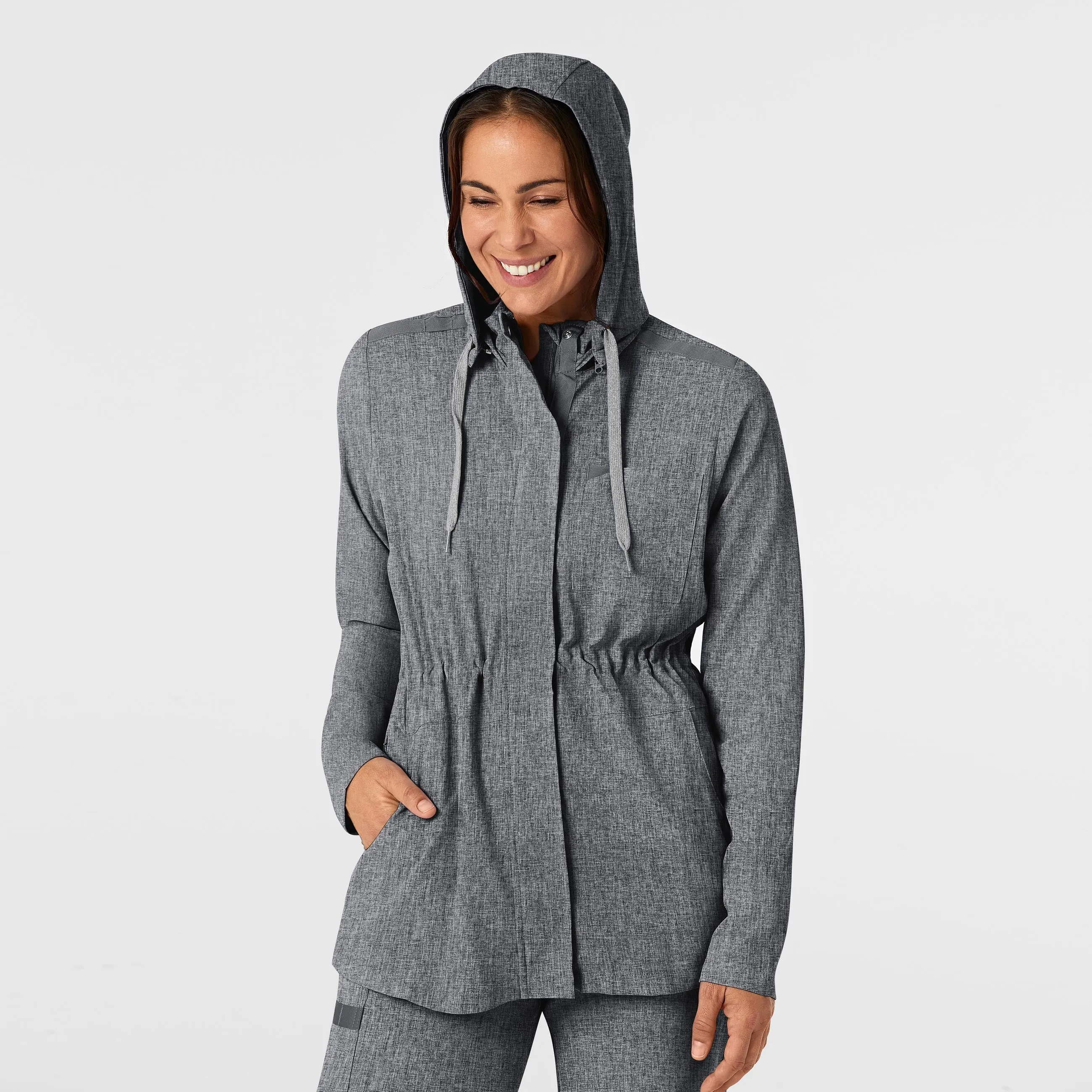 RENEW Women's Convertible Hood Fashion Jacket - Grey Heather