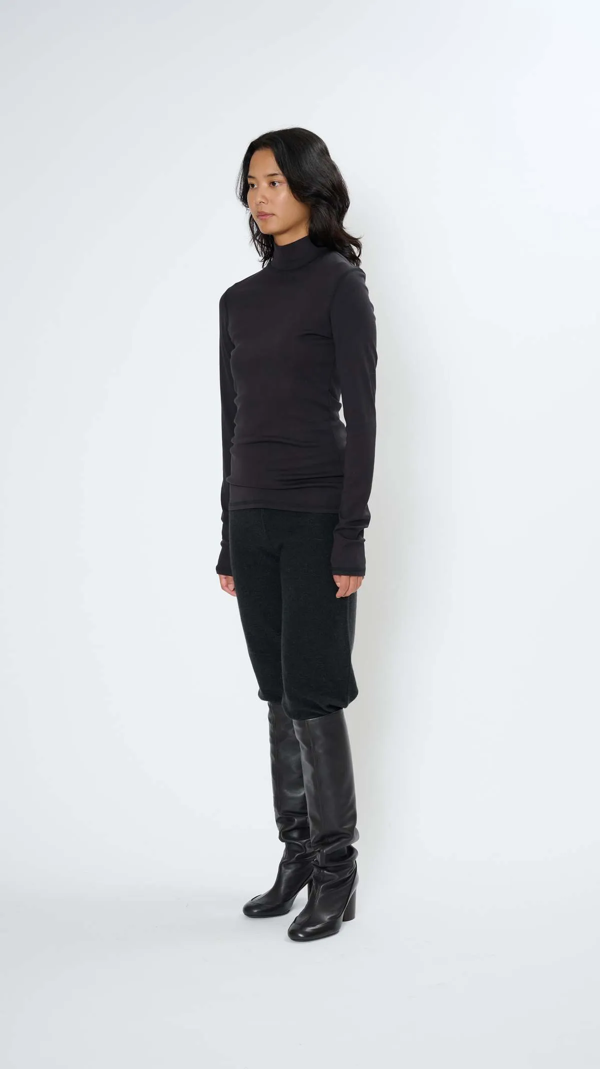 Rib Turtleneck - Squid Ink