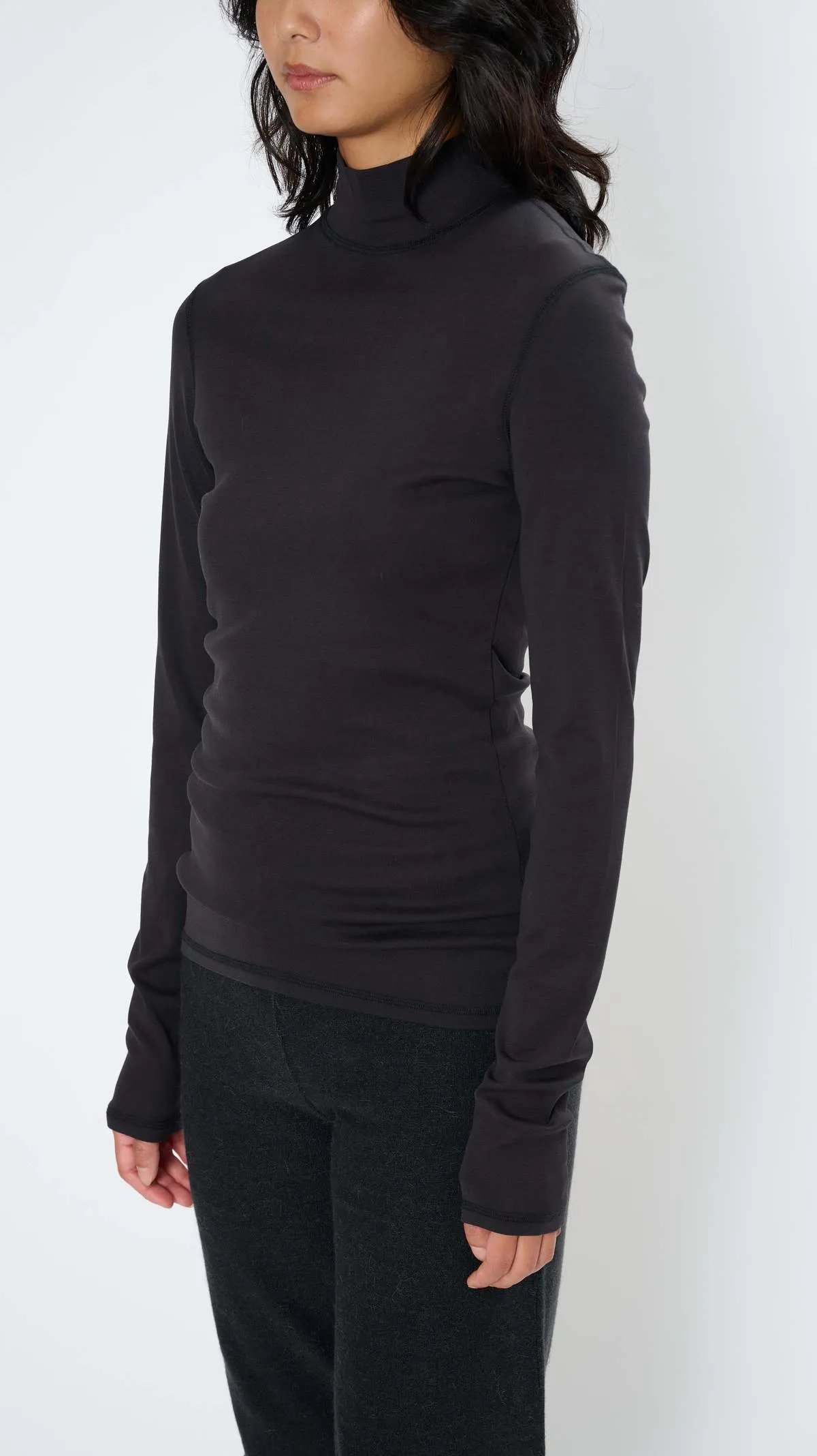 Rib Turtleneck - Squid Ink