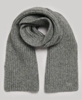 Ribbed Knit Scarf | Grey Marle