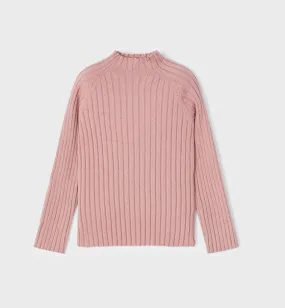 Rose Ribbed Turtleneck