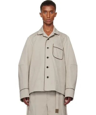 Sacai Beige Faux-Suede Jacket