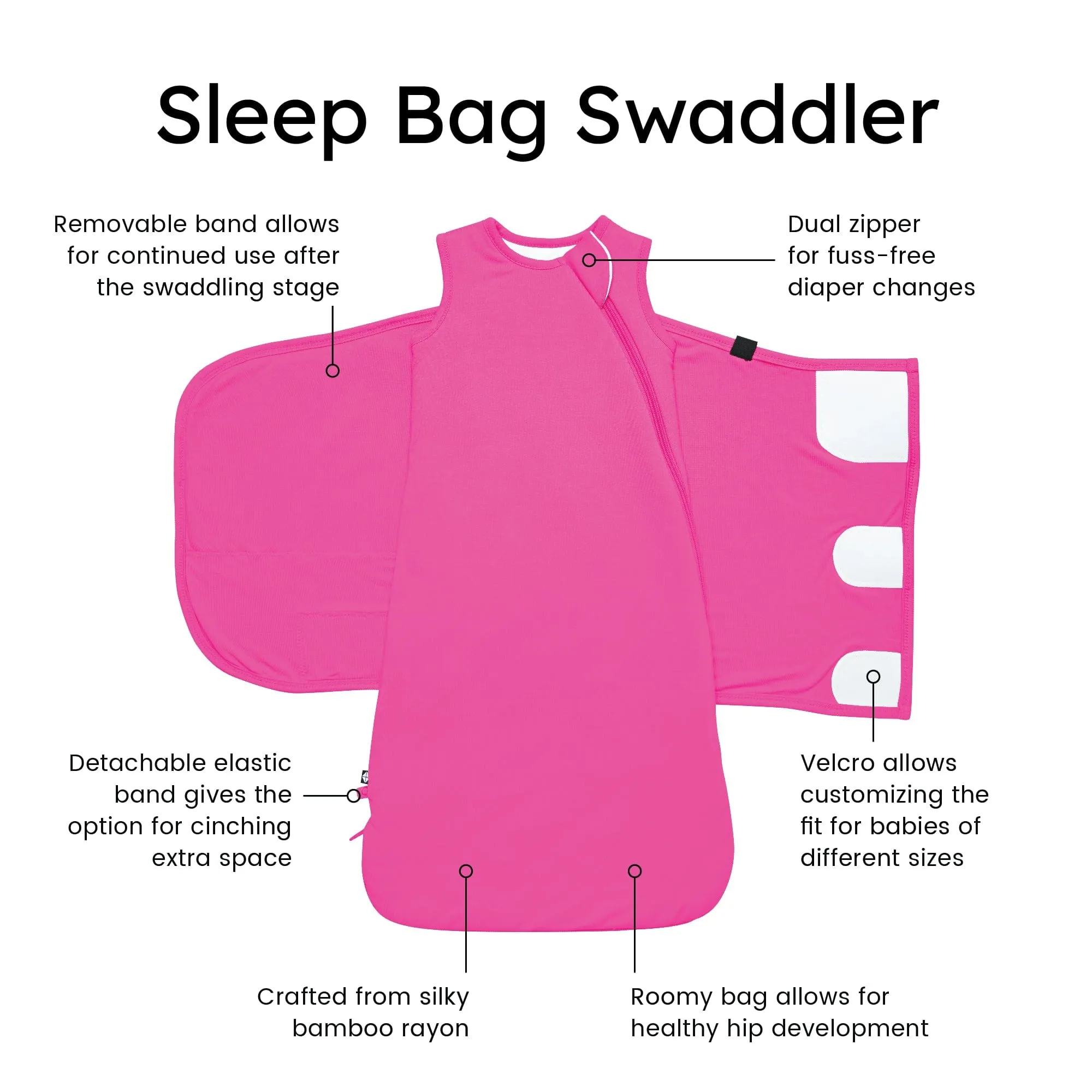 Sleep Bag Swaddler in Raspberry