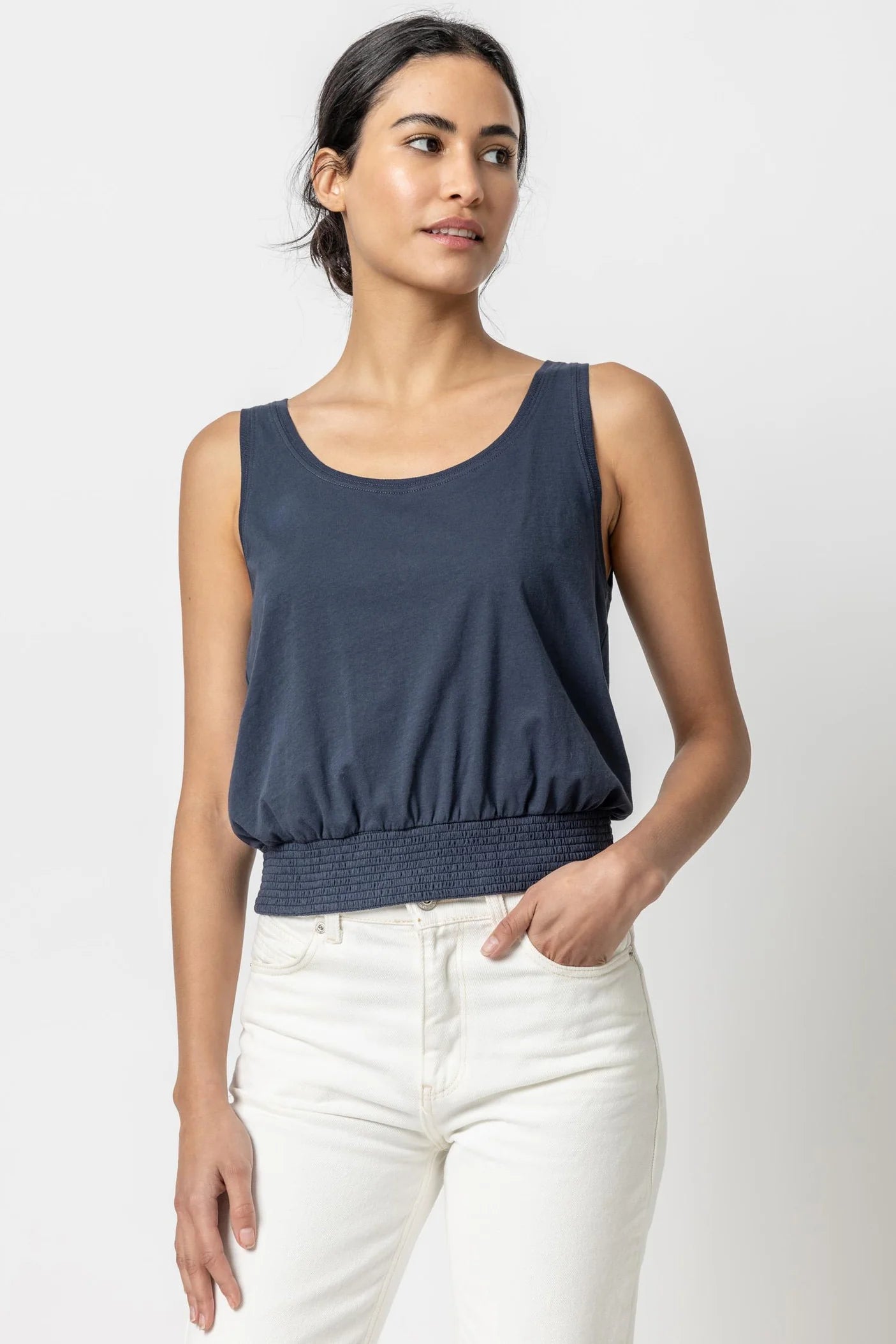 Smocked Hem Tank