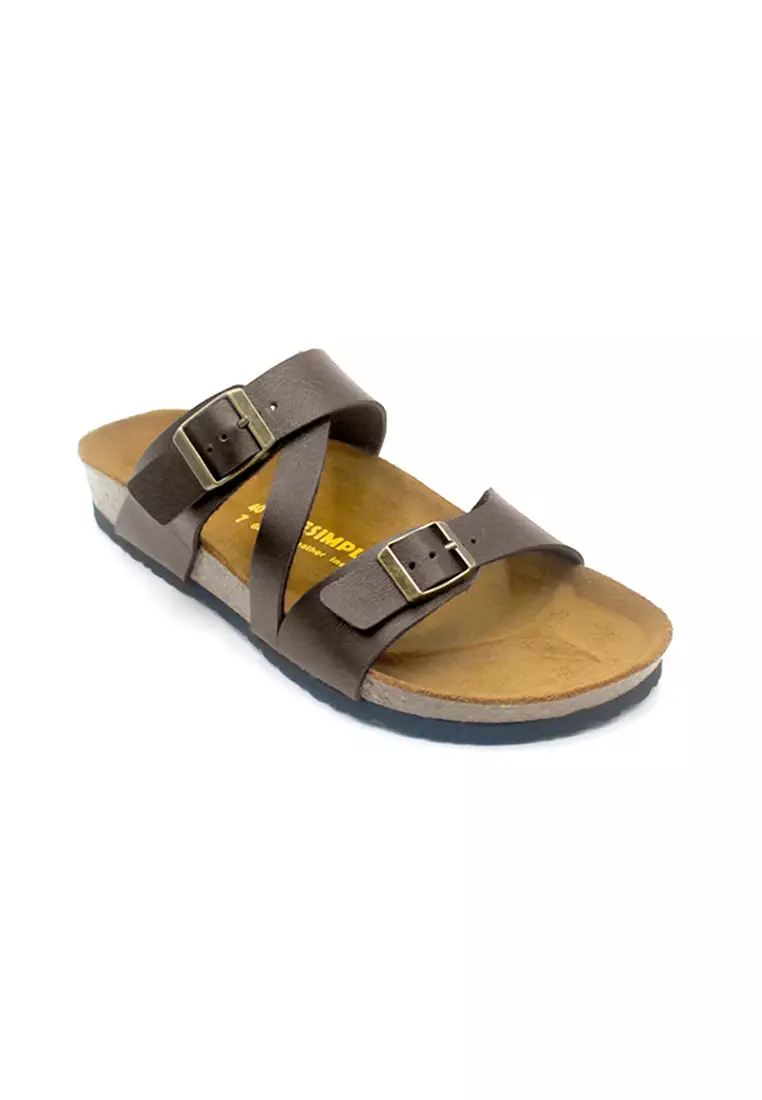 SoleSimple Hamburg - Dark Brown Leather Sandals & Flip Flops