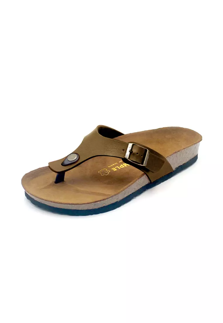 SoleSimple Prague - Camel Leather Sandals & Flip Flops