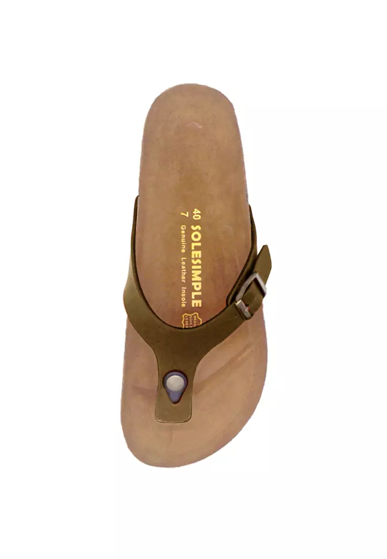 SoleSimple Prague - Camel Leather Sandals & Flip Flops