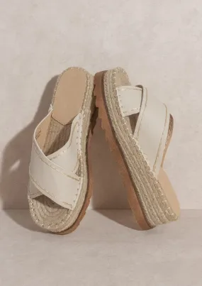 The Lucia Beige Slip On Espadrille Platform - FINAL SALE