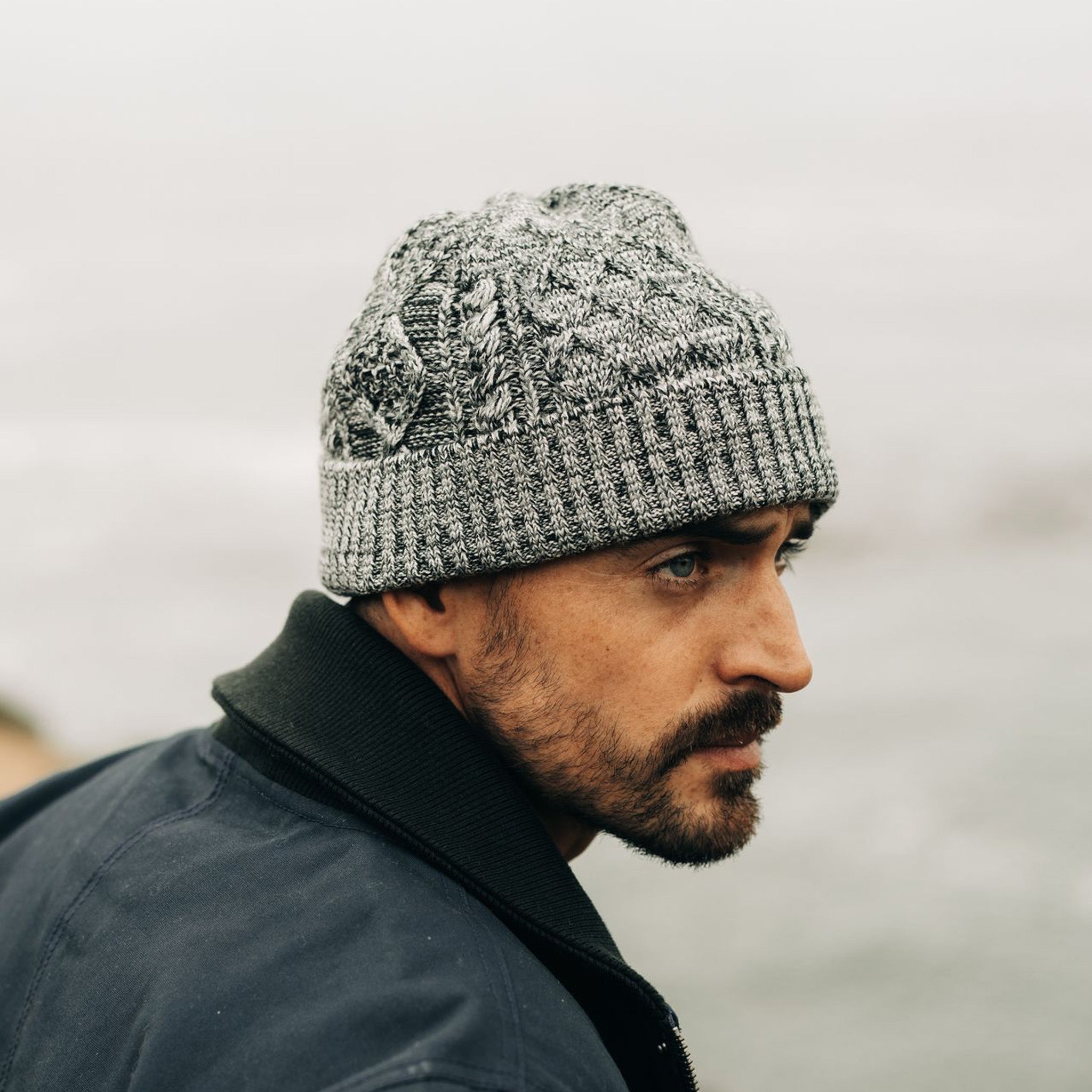 The Orr Beanie in Marled Coal