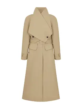 trench coat in beige cotton Gabardine