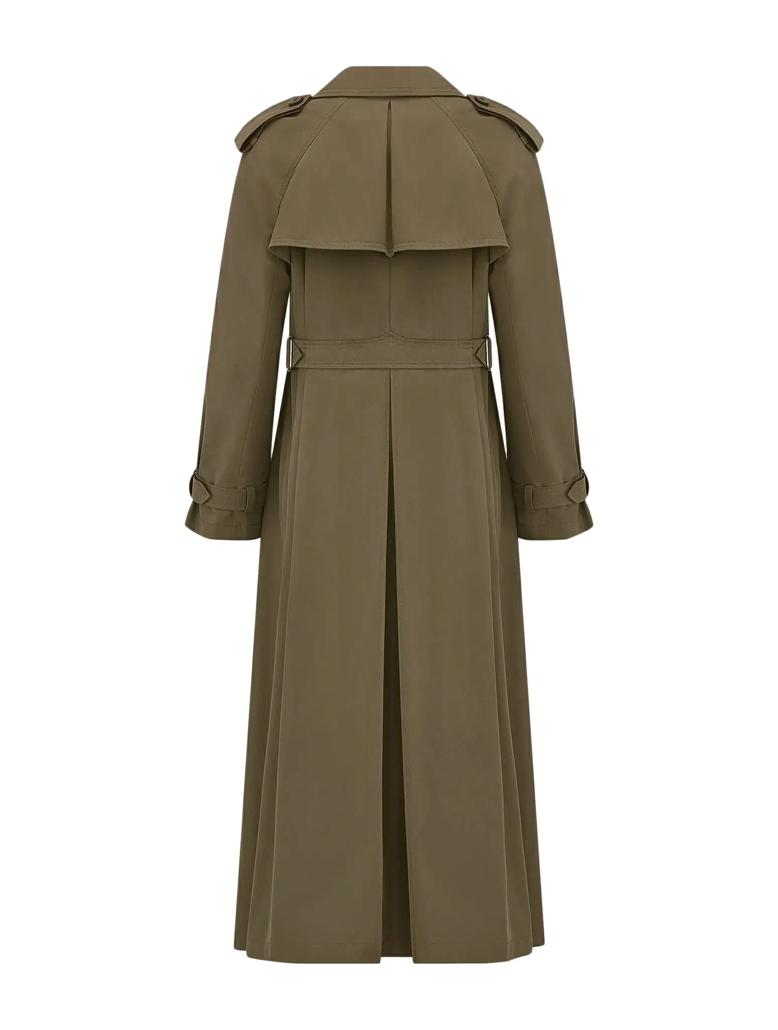 Trench coat in khaki cotton gabardine