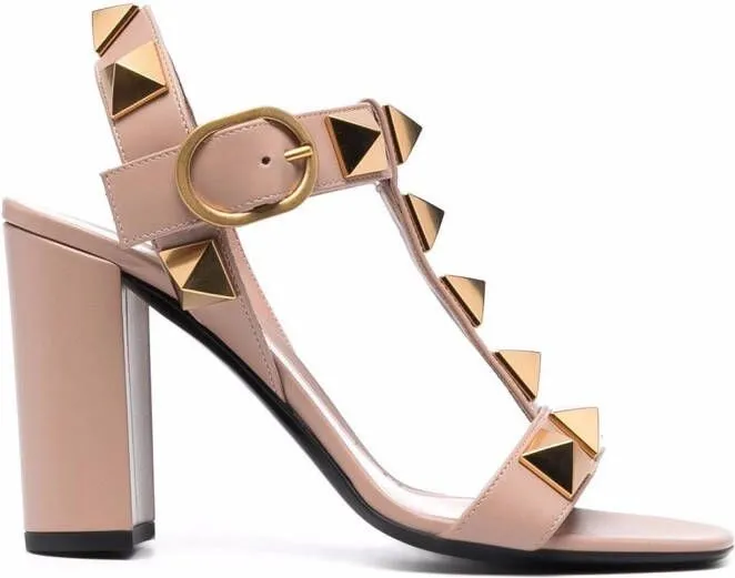 Valentino Garavani Roman Stud 90mm leather sandals Pink