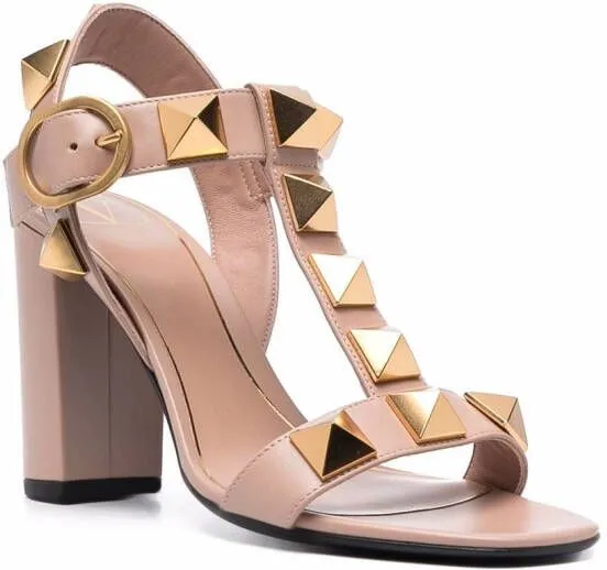 Valentino Garavani Roman Stud 90mm leather sandals Pink