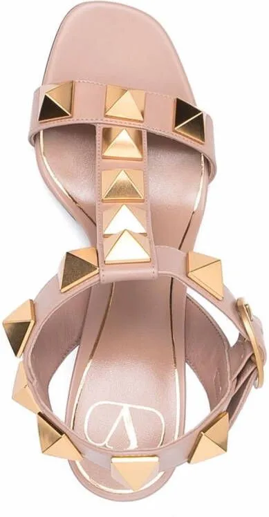 Valentino Garavani Roman Stud 90mm leather sandals Pink