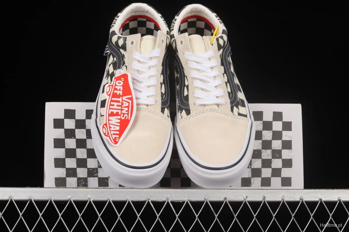 Vans OId Skool black and white checkerboard side stripe low-top professional skateboard shoes VN0A5FCB9CU