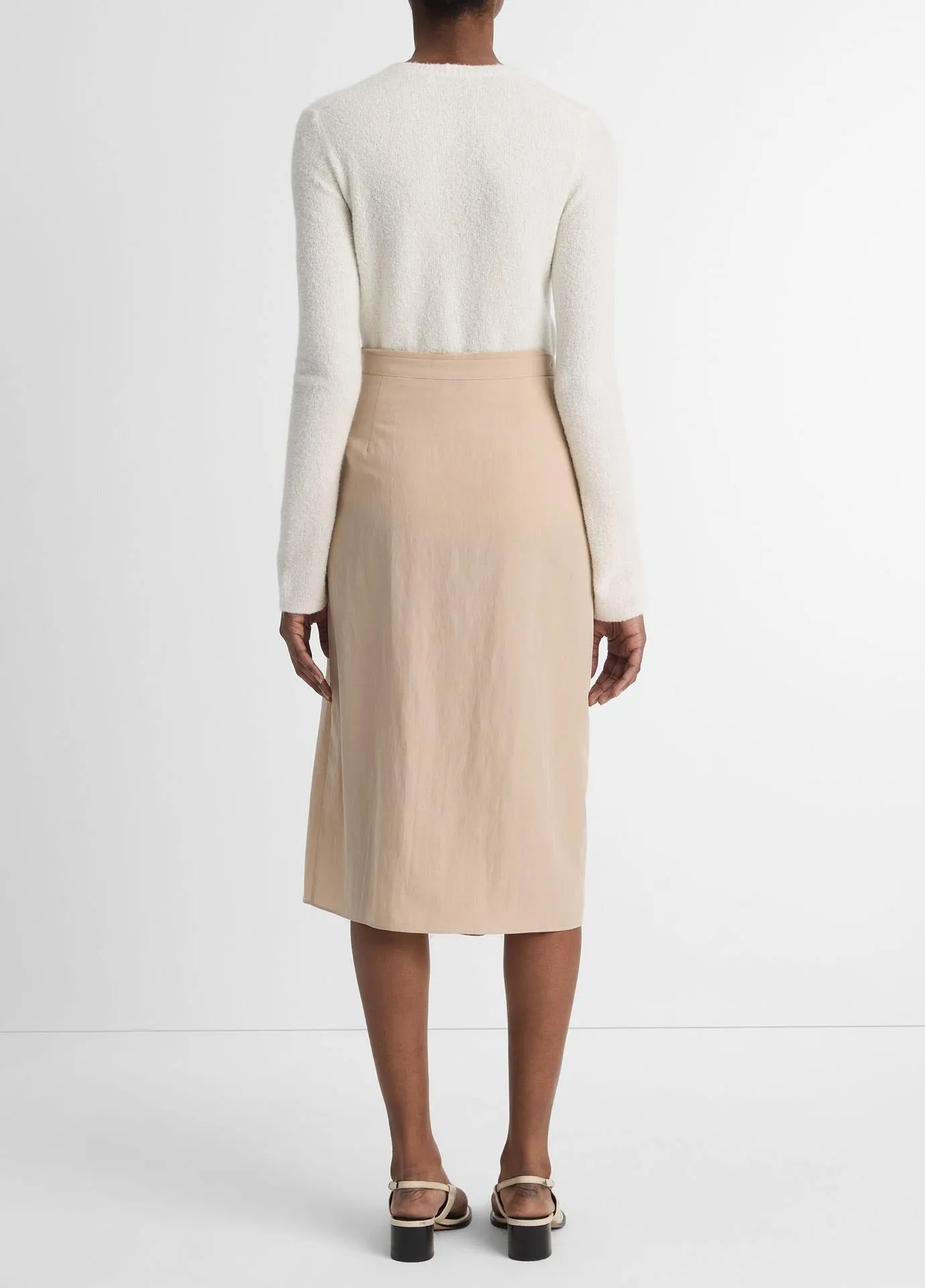 Vince Asymmetric Wrap Straight Skirt in Cliffside