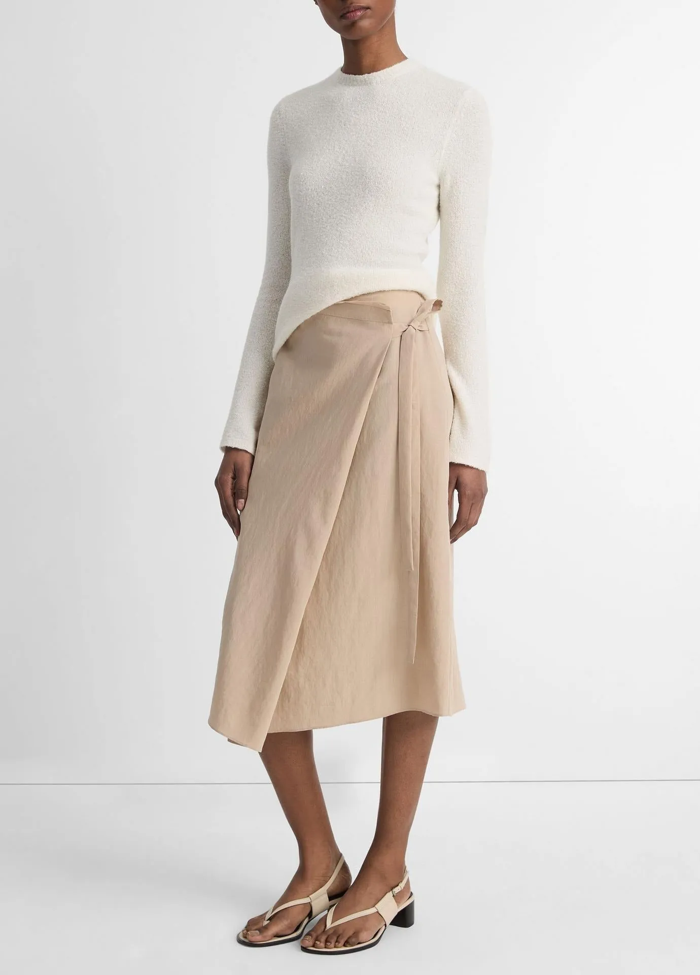 Vince Asymmetric Wrap Straight Skirt in Cliffside